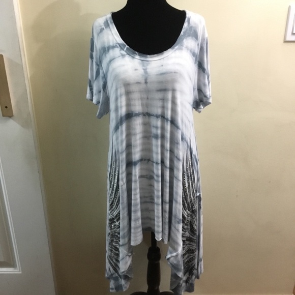 Unique Vocal tie dye handkerchief beaded dress - Picture 4 of 11